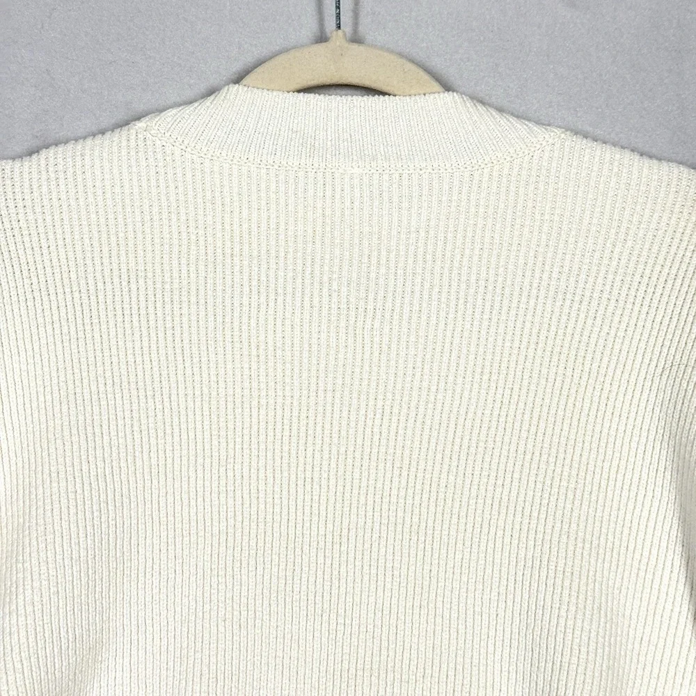 Free People Sweater Womens XS Easy Street Crop Pullover Slouchy Ribbed Cream‎